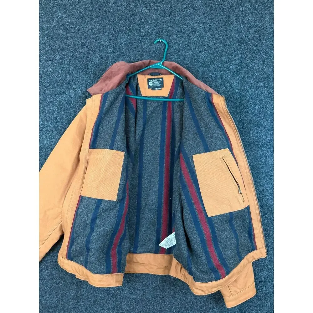 Carhartt OJ3828-M Blanket Lined Duck Jacket Brown Relaxed Fit 3XL Work Coat